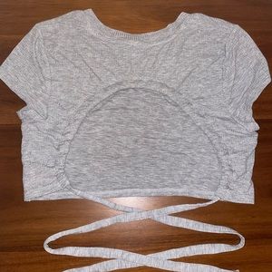 aerie open back cropped tee